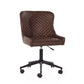 Luxe Office Chair In Brown Faux Leather