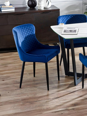 Set Of 2 Luxe Velvet Dining Chairs - Blue