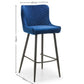 Luxe Velvet Bar Stool - Blue