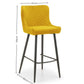 Luxe Velvet Bar Stool - Mustard