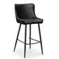Luxe Faux Leather Barstool - Black
