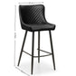 Luxe Faux Leather Barstool - Black