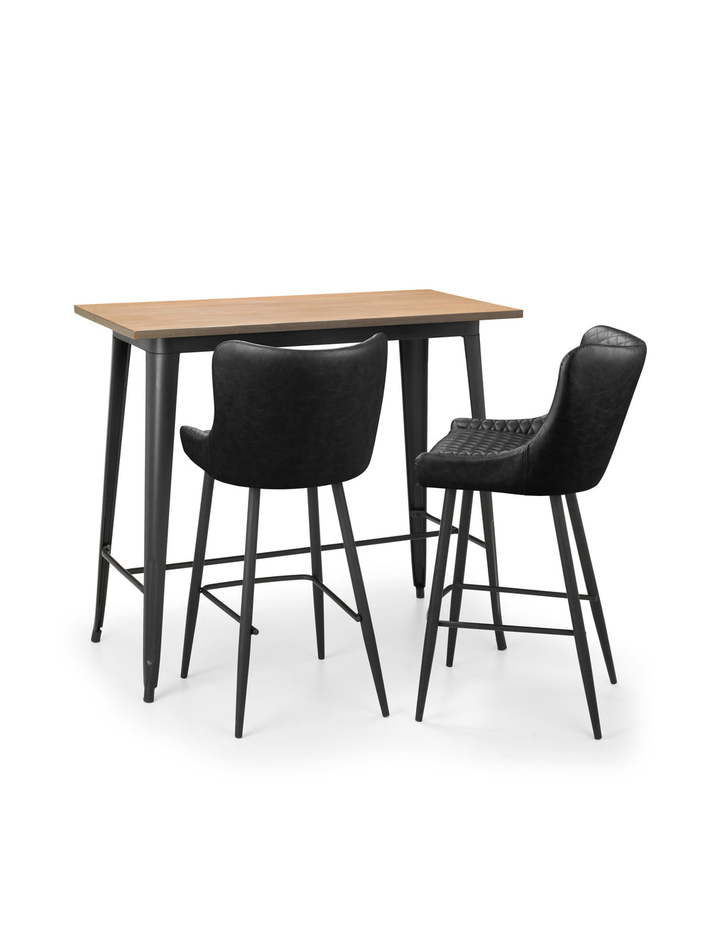 Luxe Faux Leather Barstool - Black