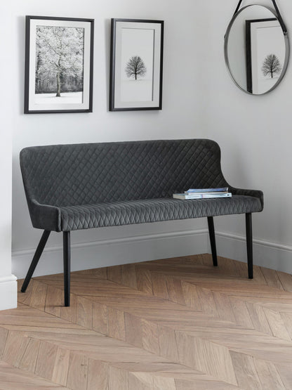 Luxe High Back Bench - Grey