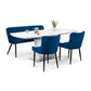 Luxe High Back Bench - Blue