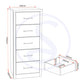Lisbon 5 Drawer Narrow Chest - Black Wood Grain