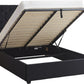 Madison Ottoman 5' Bed - Black Velvet Fabric