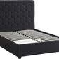 Madison Ottoman 5' Bed - Black Velvet Fabric