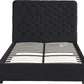 Madison Ottoman 5' Bed - Black Velvet Fabric