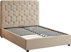 Madison Ottoman 5' Bed - Fawn Velvet Fabric