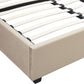 Madison Ottoman 5' Bed - Fawn Velvet Fabric