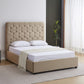 Madison Ottoman 5' Bed - Fawn Velvet Fabric