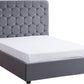 Madison Ottoman 5' Bed - GREY VELVET FABRIC