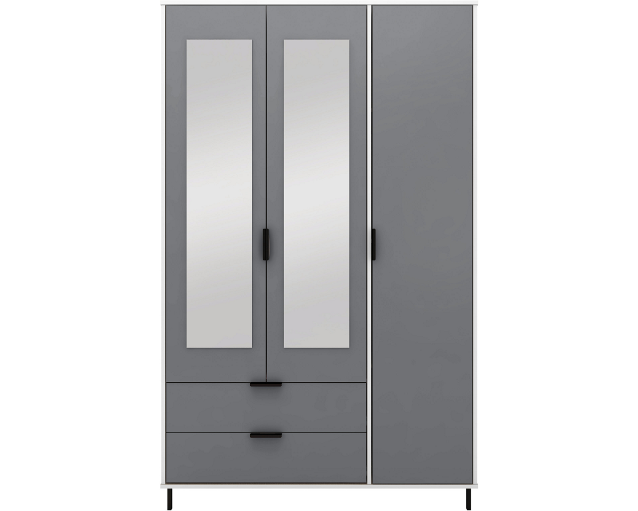 Madrid Bedroom Range 3 Door 2 Drawer Mirrored Wardrobe Levines