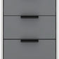 Madrid 3 Drawer Bedside - GREY/WHITE GLOSS