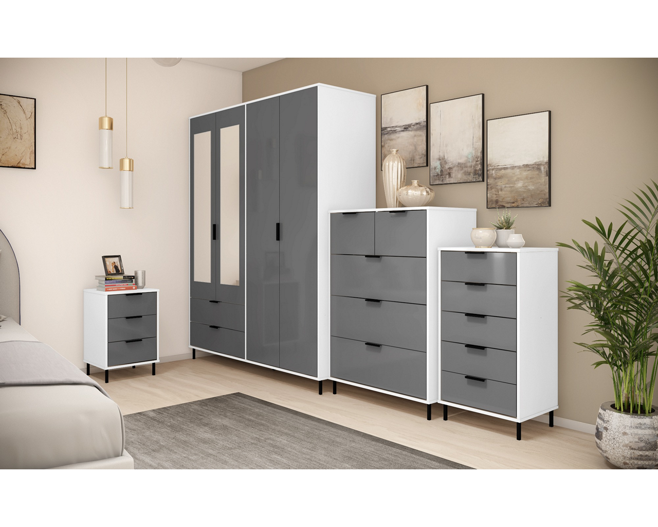 Madrid Bedroom Range 5 Drawer Chest Levines Furniture