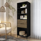 Madrid Bookcase - Black/Acacia Effect
