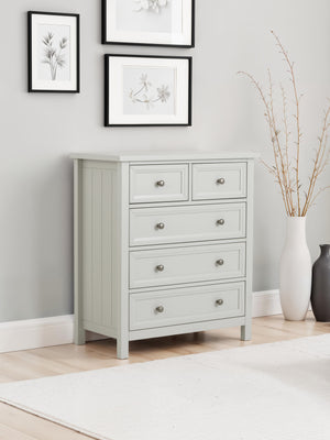 Maine 5 Drawer Chest (3+2) - Dove Grey