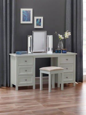 Maine 6 Drawer Dressing Table - Dove Grey