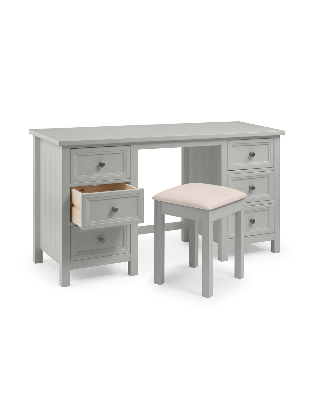 Maine 6 Drawer Dressing Table - Dove Grey