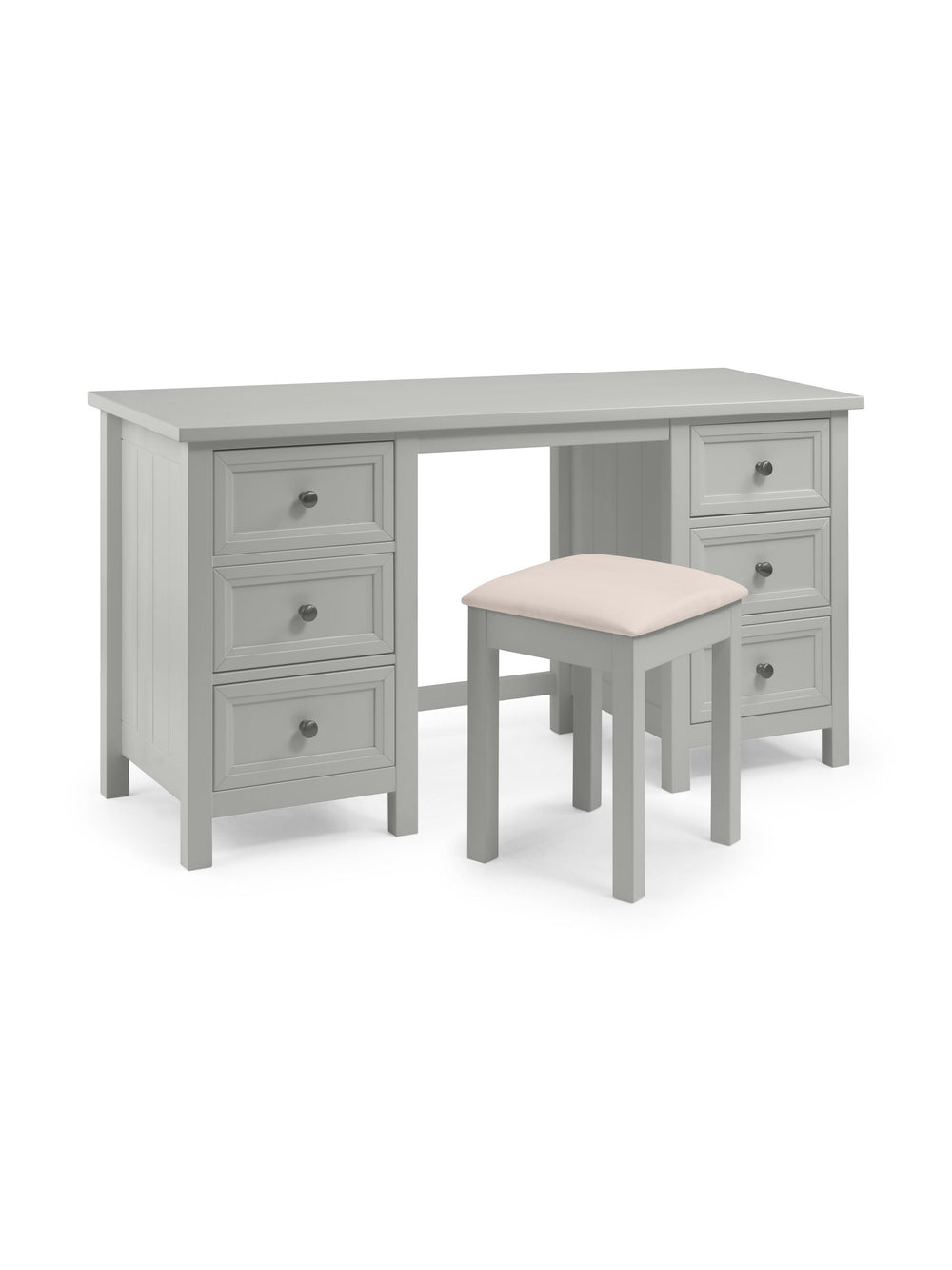 Maine 6 Drawer Dressing Table - Dove Grey