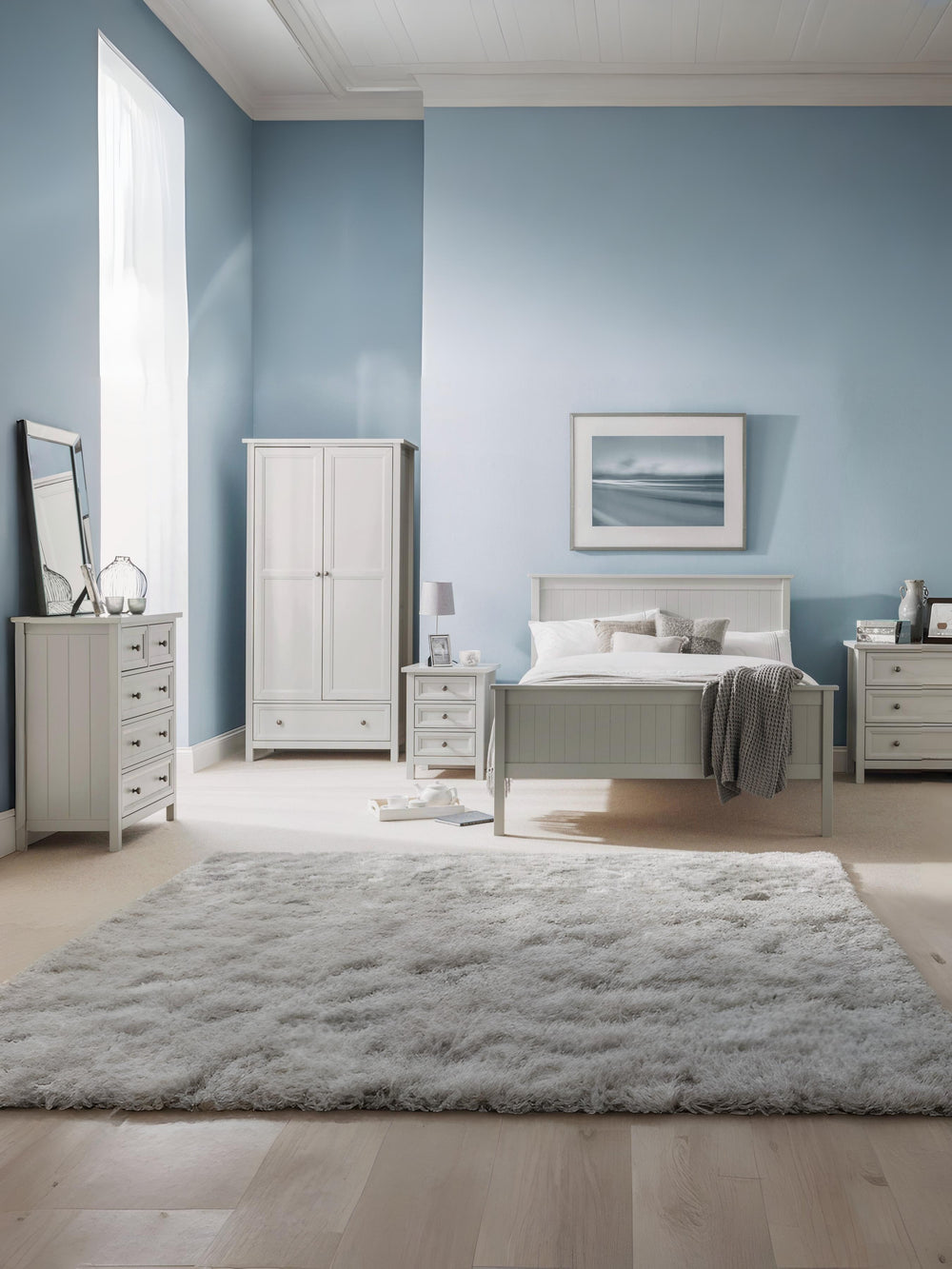 Maine 6 Drawer Dressing Table - Dove Grey