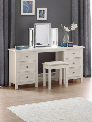 Maine 6 Drawer Dressing Table - Surf White