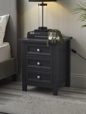 Maine 3 Drawer Bedside Table - Anthracite