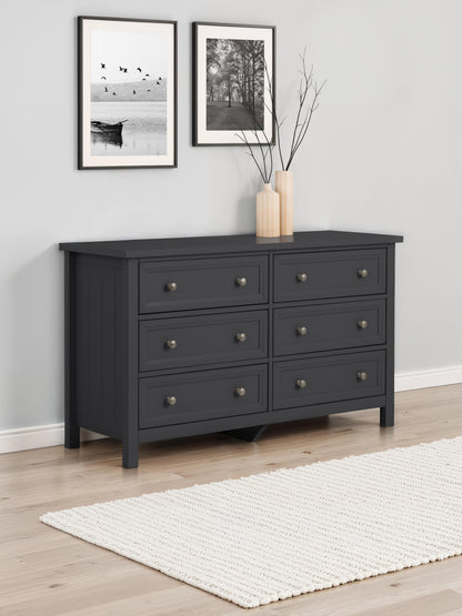 Maine 6 Drawer Wide Chest - Anthracite