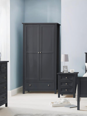 Maine 2 Door 1 Drawer Wardrobe - Anthracite