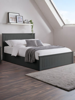 Maine Ottoman Storage Bed Frame - Anthracite, Double