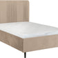Maine 4'6" Bed - Taupe Velvet Fabric