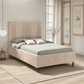 Maine 4'6" Bed - Taupe Velvet Fabric
