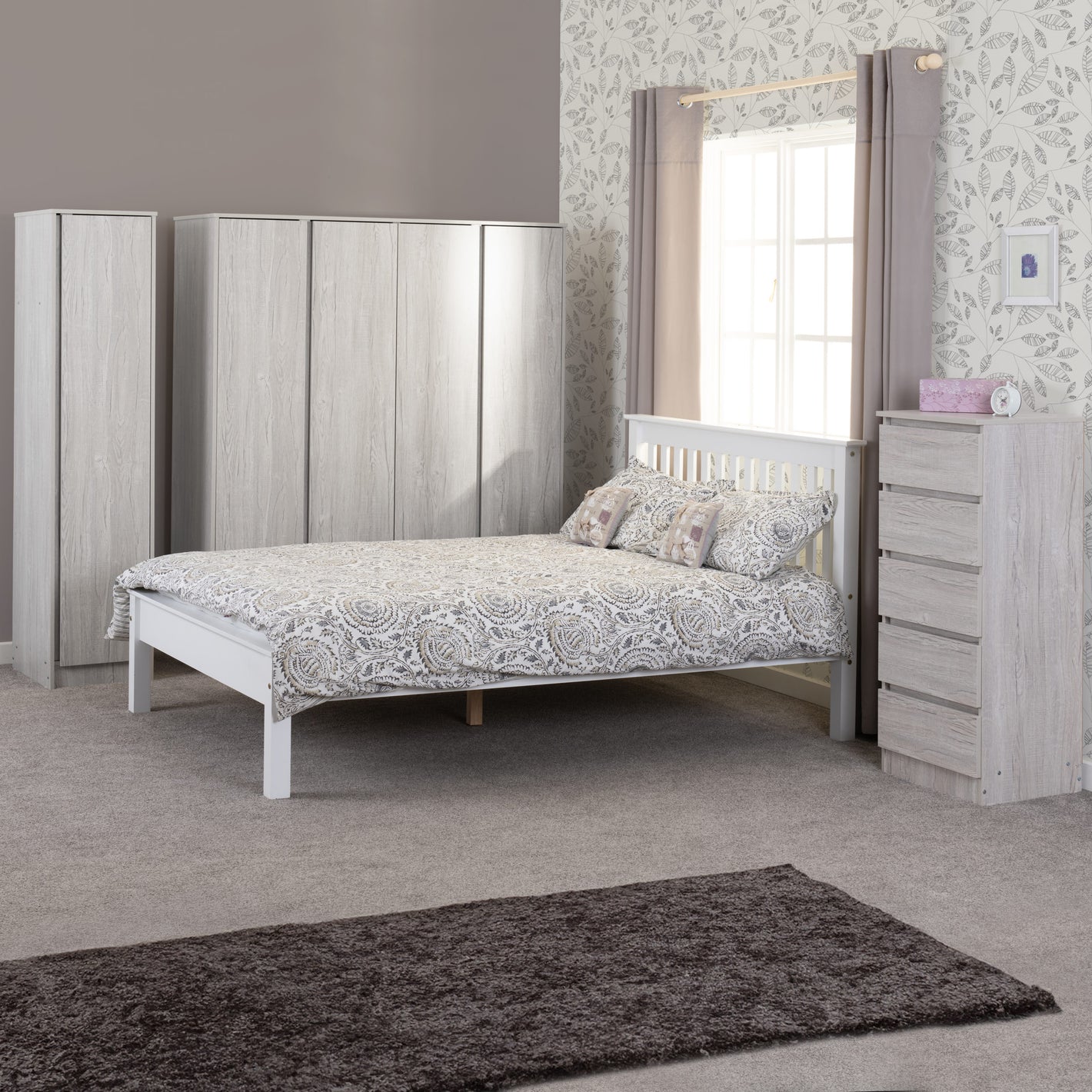 Monaco 4'6" Bed Low Foot End - White