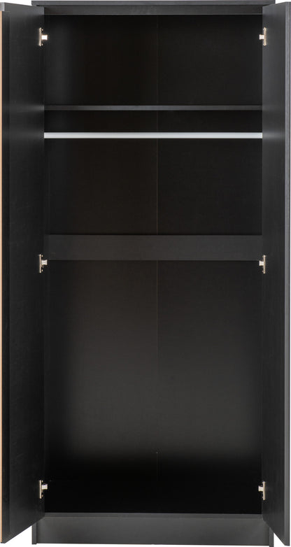 Malvern 2 Door Wardrobe - BLACK