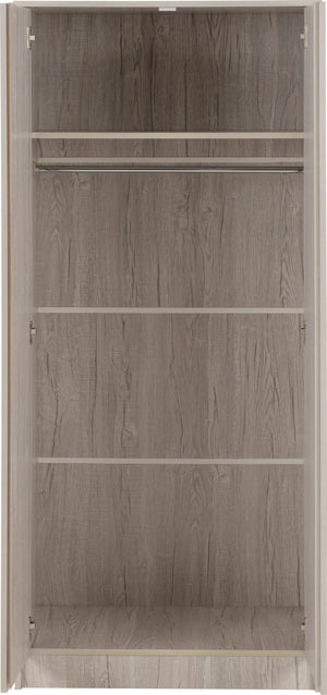 Malvern 2 Door Wardrobe - URBAN SNOW