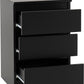 Malvern 3 Drawer Bedside - BLACK