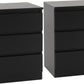 Malvern 3 Drawer Bedside (PAIR) - Black