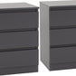 Malvern 3 Drawer Bedside (PAIR) - GREY