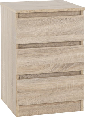 Malvern 3 Drawer Bedside (PAIR) - Sonoma Oak Effect