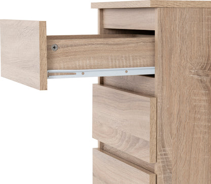 Malvern 3 Drawer Bedside (PAIR) - SONOMA OAK EFFECT