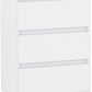 Malvern 3 Drawer Bedside (PAIR) - WHITE