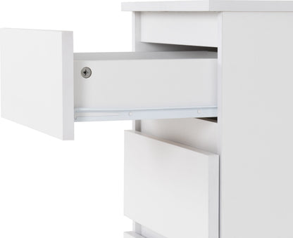 Malvern 3 Drawer Bedside (PAIR) - WHITE
