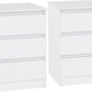 Malvern 3 Drawer Bedside (PAIR) - WHITE