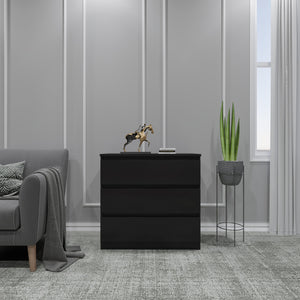 Malvern 3 Drawer Chest - BLACK