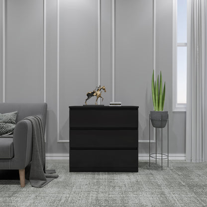 Malvern 3 Drawer Chest - BLACK
