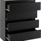 Malvern 3 Door Wardrobe Bedroom Set - BLACK