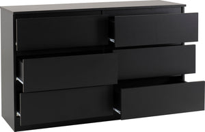 Malvern 6 Drawer Chest - BLACK