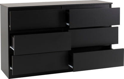 Malvern 6 Drawer Chest - BLACK