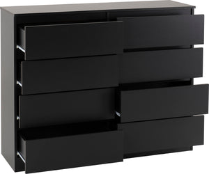 Malvern 8 Drawer Chest - BLACK